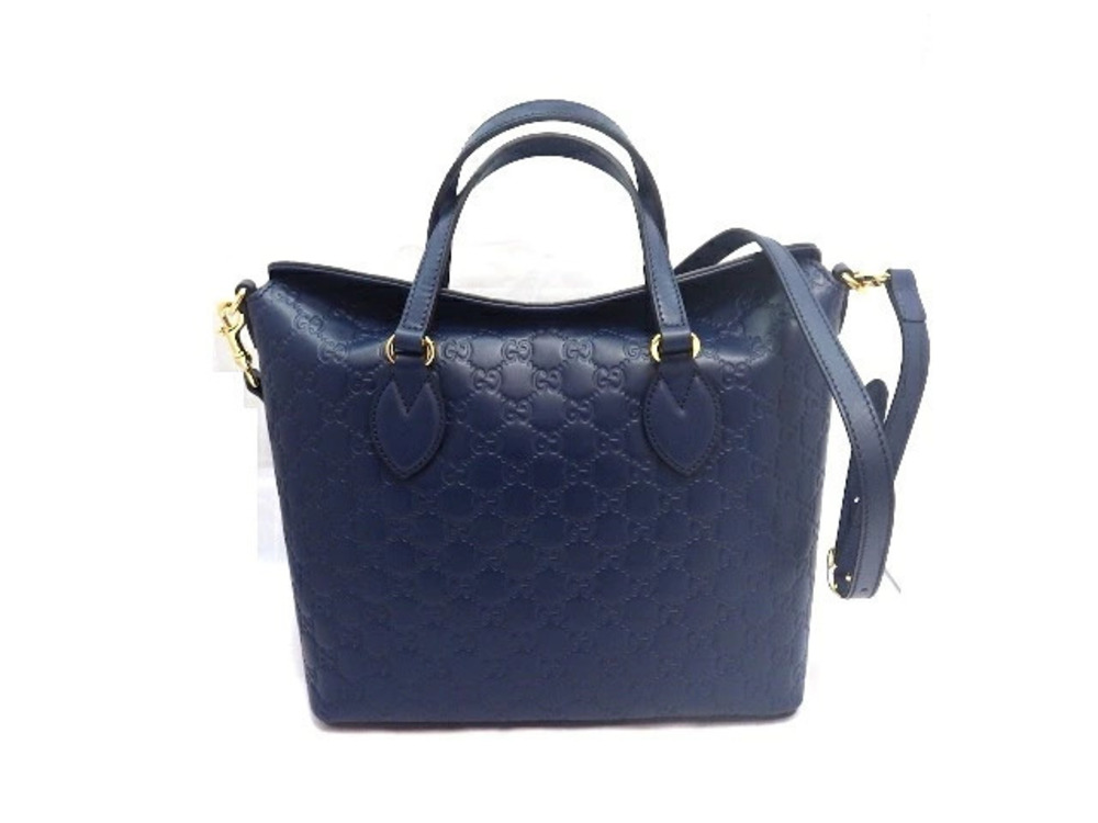 Gucci Shoulder Bag Handbag Gucci Guccissima Signature Calfskin Navy Blue